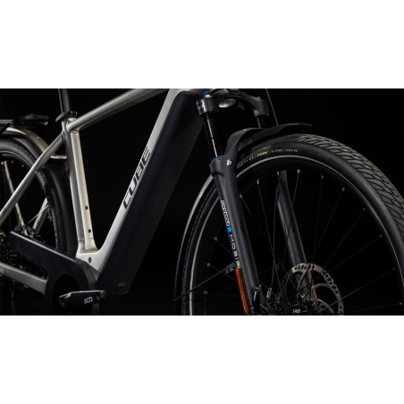 Vélo Électrique CUBE Kathmandu Hybrid 45km/h 750 Trapèze - Grey'n'Reflex